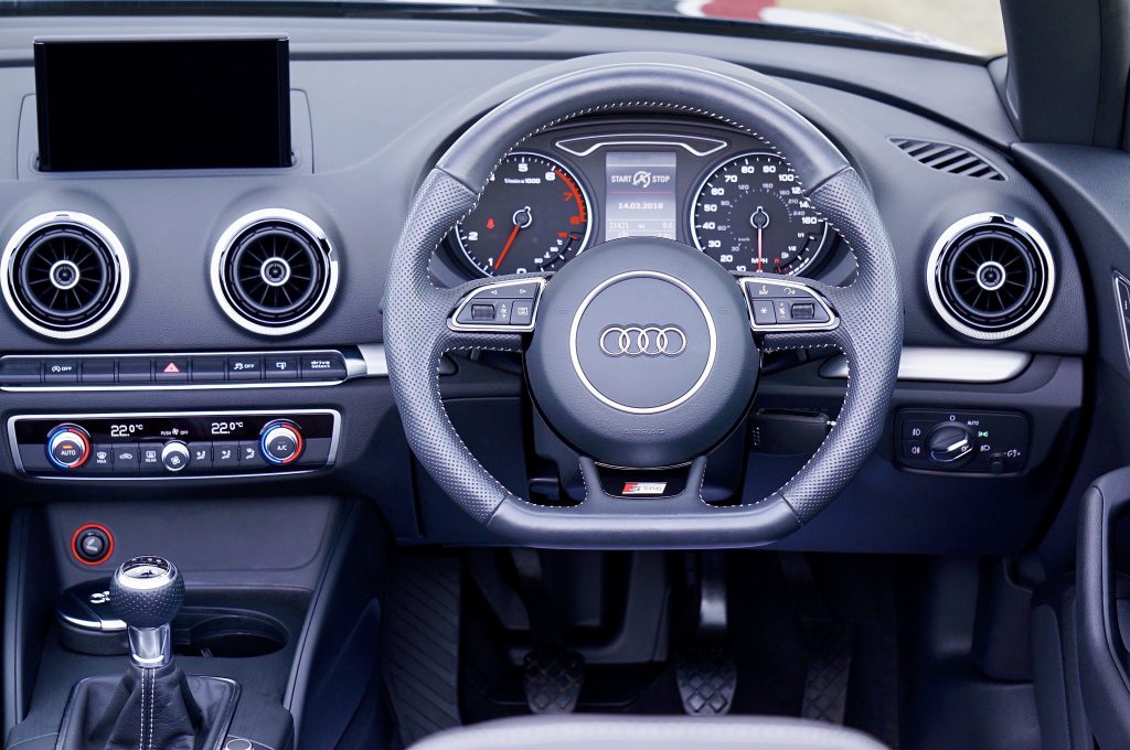 Interior shot of a car with a new windscreen replacement