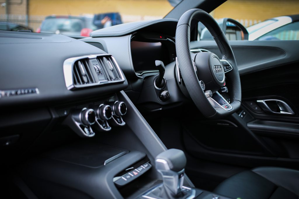 Interior shot of a car with a new windscreen replacement