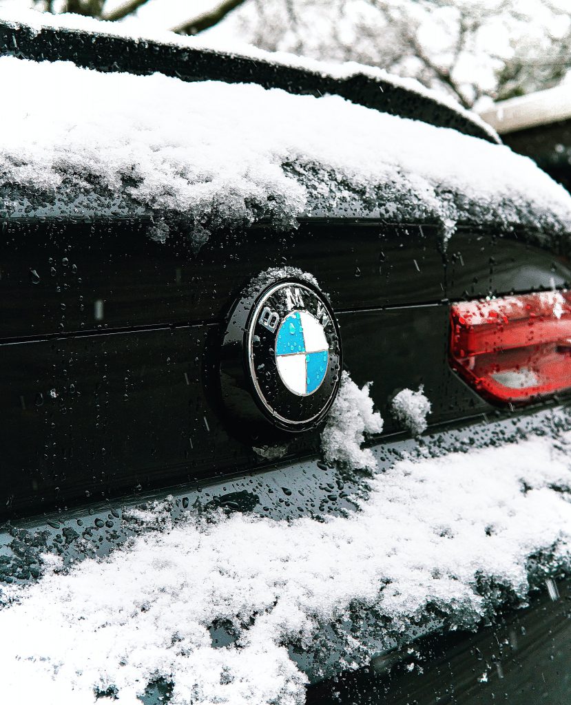 A BMW X3 with frost and ice potentially damaging its Car Glass.